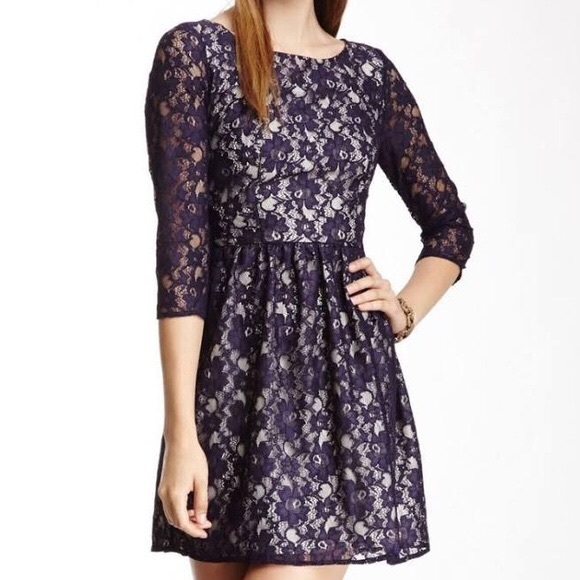 plum lace dress with sleeves